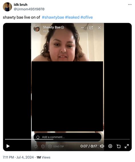 shawty bae onlyfans leak|Shawty Bae Bathtub Pics / Video Leak